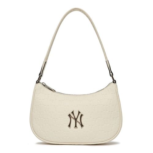 Túi Xách MLB Monogram Embossed Hobo Bag New York Yankees 3ABQS022N-50CRS Màu Trắng