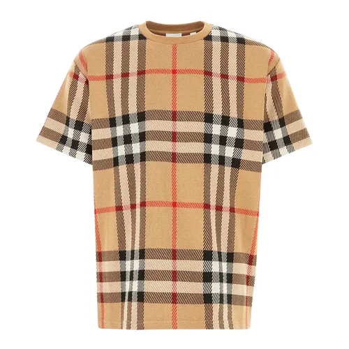Áo Phông Nam Burberry Check Cotton T-Shirt 80726651 Màu Beige