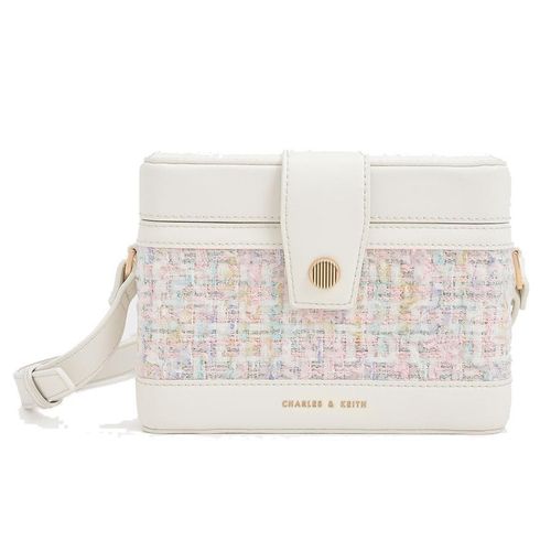 Túi Đeo Chéo Nữ Charles & Keith CNK Bronte Boxy Crossbody Bag Light Pink CK2-80701182 Màu Hồng Sáng